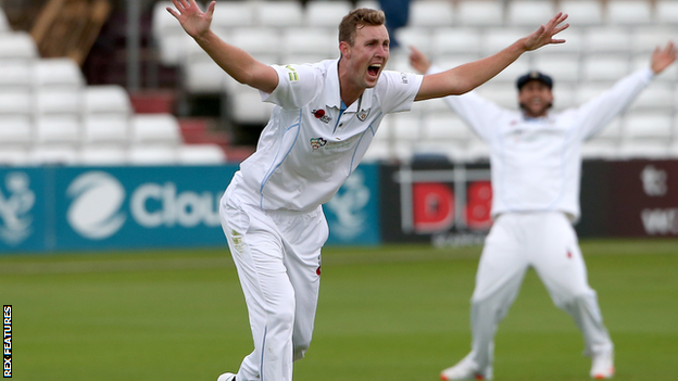 Billy Stanlake sent down 17 overs in the first innings on his Derbyshire debut against Essex at Chelmsford - but he did not bowl in the second innings