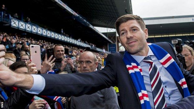 Steven Gerrard unveiled at Ibrox