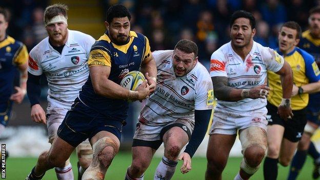 Warriors try scorer Alofoti Fa'osiliva also crossed the whitewash in the 31-27 win against the Tigers at Welford Road in November