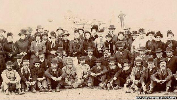 Some of the original passengers from the Mimosa, pictured 25 years after they arrived in Patagonia