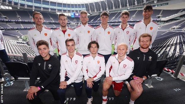 England and Wales players at Tottenham to launch the bid.