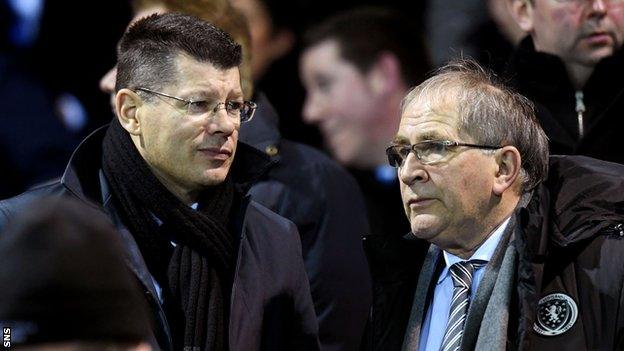 Neil Doncaster (left) with SFA president Allan McRae