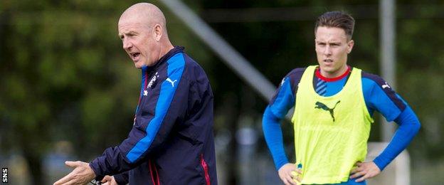 Rangers manager Mark Warburton and midfielder Barrie McKay