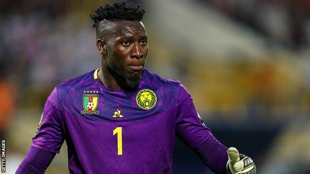 Andre Onana in action for Cameroon