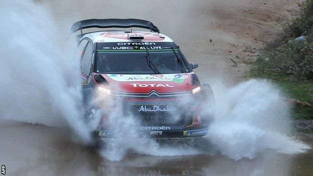 Kris Meeke steers his Citroen C3 during the first day of the rally in Mexico