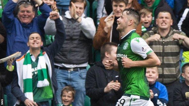 Marc McNulty scored eight times in 17 games for Hibs last season