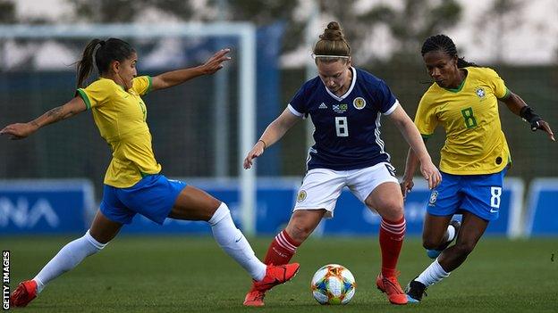 Goalscorer Kim Little was a composed presence in central midfield for Scotland