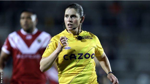 Kasey Badger took charge of Tonga v Wales to make history as the first woman to referee a men's Rugby League World Cup game