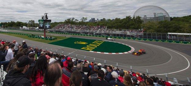 The penultimate corner at the Canadian Grand Prix