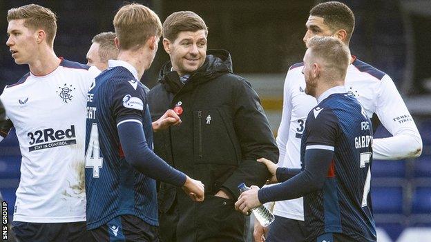 Rangers players reacted angrily to a remark made by Gardyne