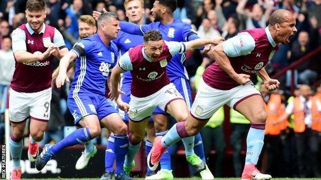 Paul Robinson's clash with Villa skipper James Chester came in the celebrations which followed Gabby Agbonlahor's 68th-minute winning goal