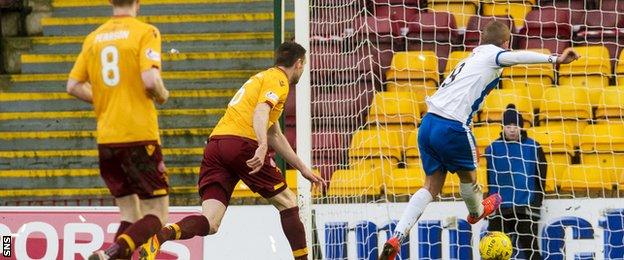 Craig Slater scores for Kilmarnock against Motherwell