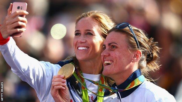 Helen Glover with Heather Stanning