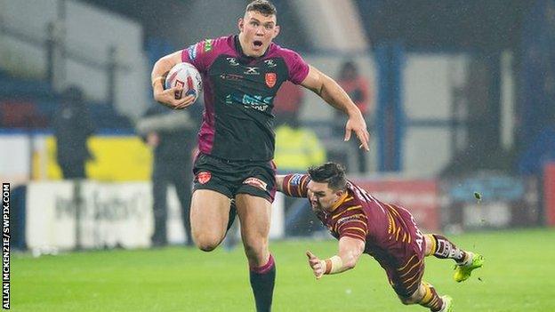 Man of the match Robbie Mulhern's 80-yard gallop set up the fourth of Rovers' six tries