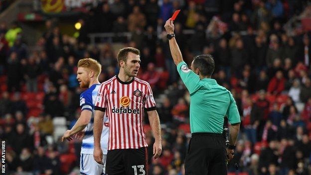 Callum McManaman was given the third red card of his career - but his first for Sunderland