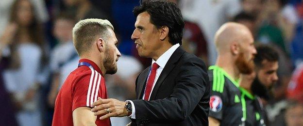 Aaron Ramsey and Chris Coleman