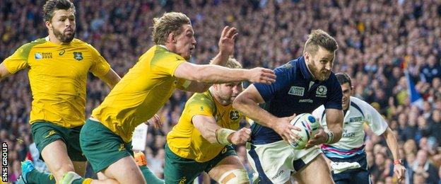 Scotland ran in three tries against Australia in their World Cup quarter-final