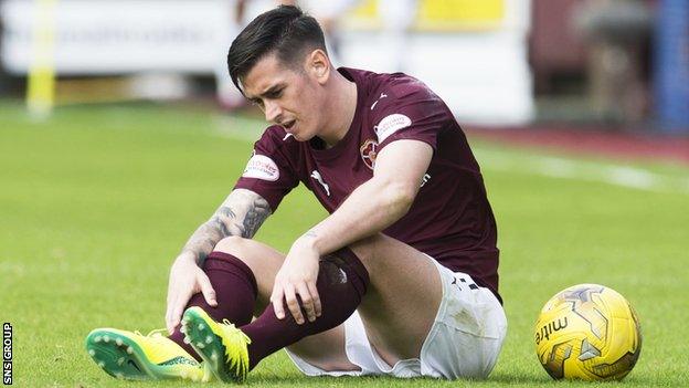 Hearts midfielder Jamie Walker