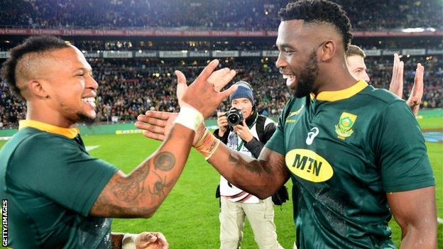 Elton Jantjies and Siya Kolisi