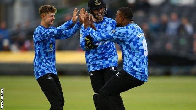 Sussex teenager Archie Lenham took 3-14 from his three overs to help hammer Hampshire at Hove