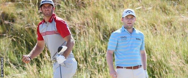 Dustin Johnson (left) and Branden Grace