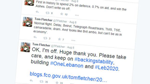 Screengrab of Fletcher's Twitter feed