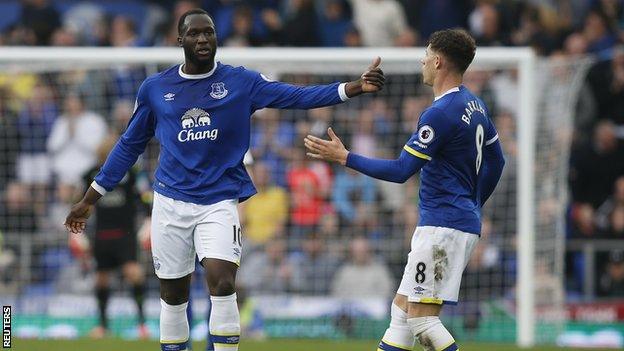 Romelu Lukaku (right) and Ross Barkley