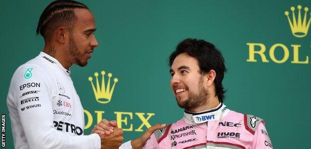 Lewis Hamilton and Sergio Perez