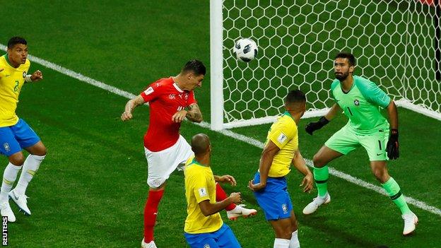 Zuber headed Brazil level early in the second half