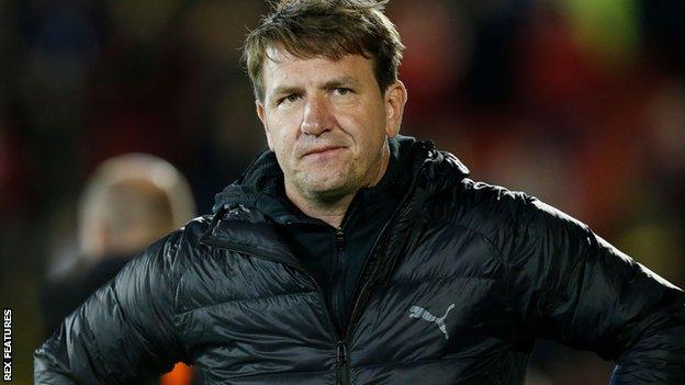 Daniel Stendel on the sidelines at Barnsley