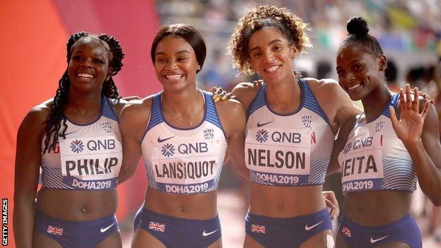 Asha Philip, Imani-Lara Lansiquot, Ashleigh Nelson and Daryll Neita