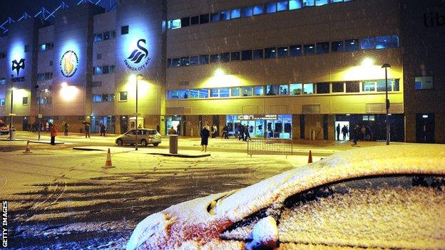 Liberty Stadium snow