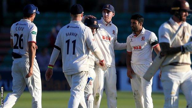 Essex celebrate a wicket