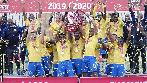 Mamelodi Sundowns celebrate their latest title