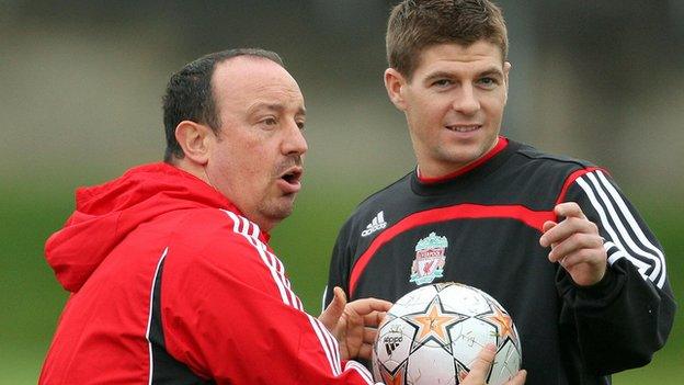 Rafael Benitez and Steven Gerrard