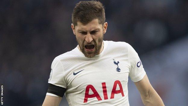 Ben Davies reacts while playing for Spurs