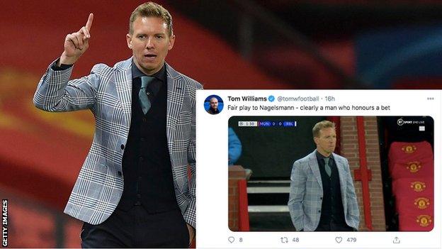 Head coach Julian Nagelsmann of RB Leipzig gestures during the UEFA Champions League Group H stage match between Manchester United and RB Leipzig at Old Trafford