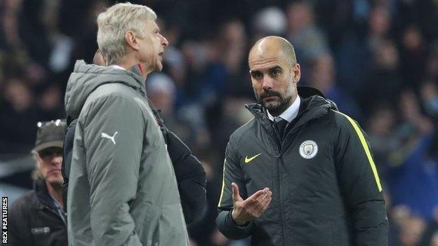 Pep Guardiola (right) and Arsene Wenger