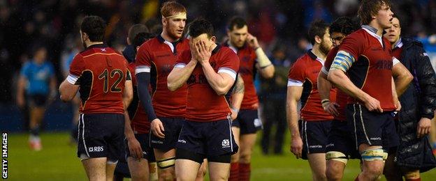 Despondent Scots after losing to Italy