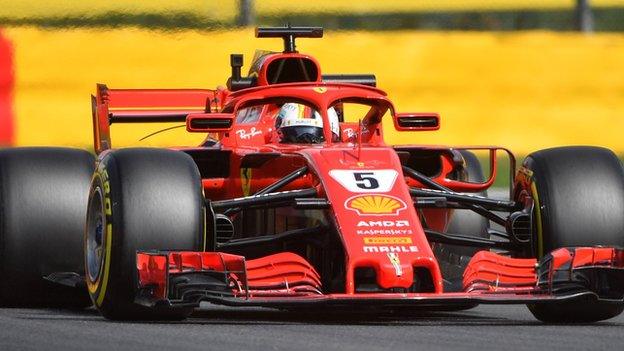 Sebastian Vettel in action fro Ferrari