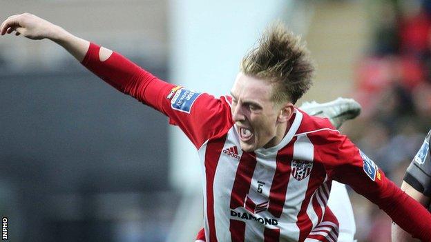 Ronan Curtis played the full game for Derry ahead of his move to Portsmouth on 9 June