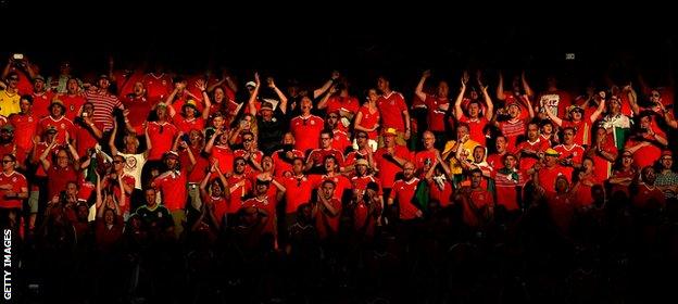 The 'Red Wall' of Wales supporters