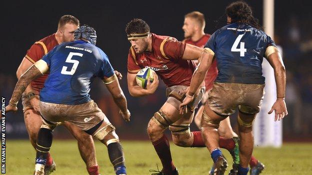 Rory Thornton won his first senior Wales cap against Samoa on the 2017 summer tour