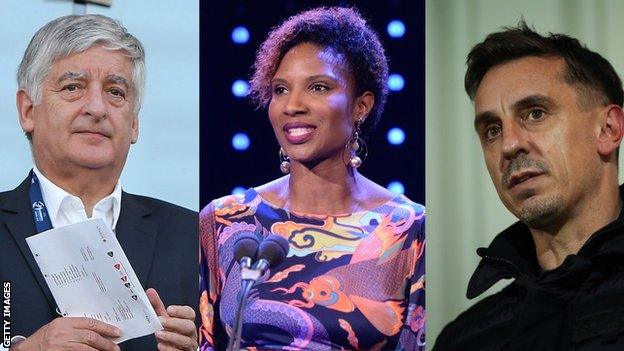 David Bernstein, Denise Lewis and Gary Neville