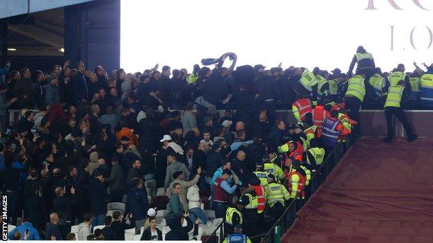 Trouble between fans as West Ham beat Chelsea