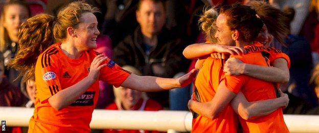 Glasgow City players celebrating