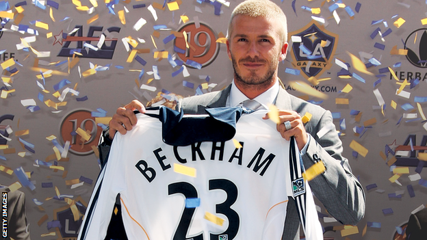 David Beckham is unveiled as an LA Galaxy player in 2007