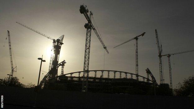 A World Cup stadium under construction