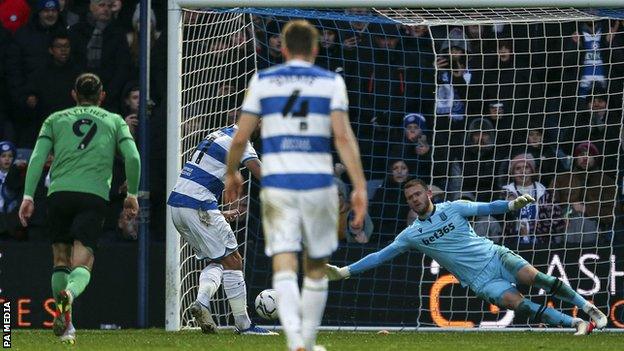 Adam Davies saves Charlie Austin's penalty