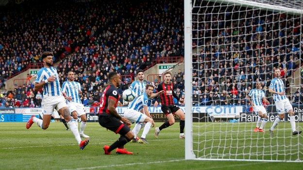 Callum Wilson scores for Bournemouth against Huddersfield